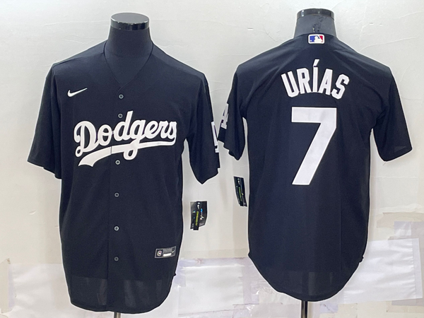 Men's Los Angeles Dodgers Julio Urias #7 Black Replica Baseball Jersey