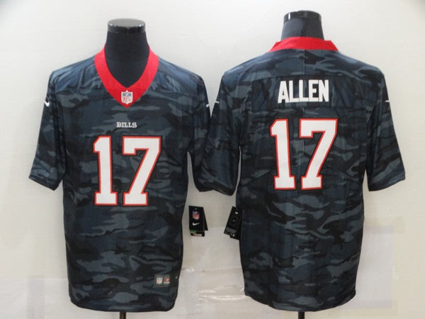 Men's Buffalo Bills Josh Allen #17 Gray Camouflage Game Jersey