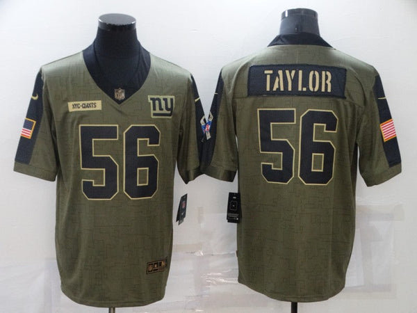 Men's New York Giants Lawrence Taylor #56 Brown Game Jersey