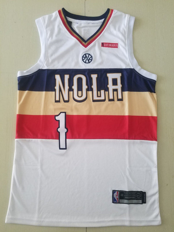 Men's New Orleans Pelicans Zion Williamson #1 NBA White Swingman Jersey