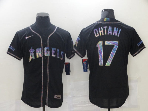 Men's Los Angeles Angels Shohei Ohtani #17 Black Sewn Baseball Jersey