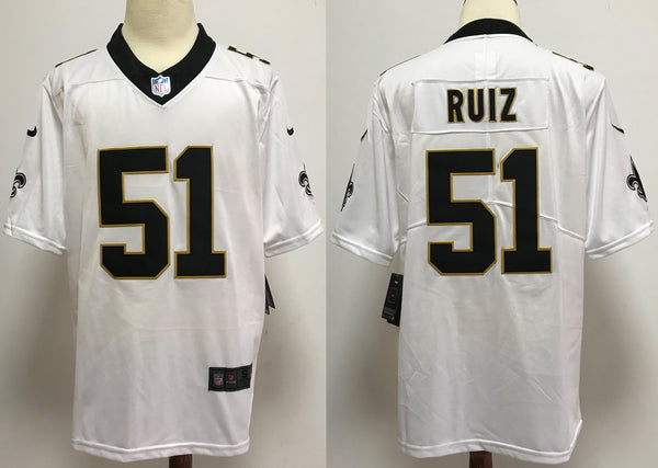 Men's New Orleans Saints Cesar Ruiz #51 White Game Jersey