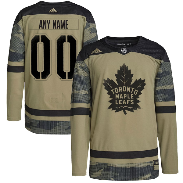 Men's Toronto Maple Leafs Camo Military Appreciation Team Authentic Custom Practice Jersey