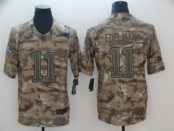 Men's New England Patriots Julian Edelman #11 Camouflage Game Jersey