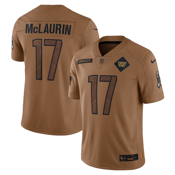 Men's Washington Commanders Terry McLaurin #17 Brown 2023 Salute To Service Limited Jersey