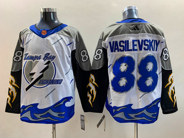 Men's Tampa Bay Lightning Andrei Vasilevskiy #88 White Home Breakaway Player Jersey