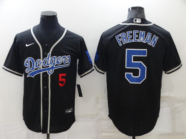 Men's Los Angeles Dodgers Freddie Freeman #5 Black Alternate Game Jersey