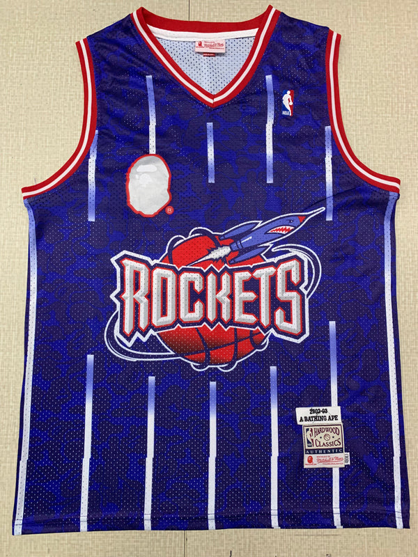 Rockets X Bape #93 NBA Blue Classics Jersey