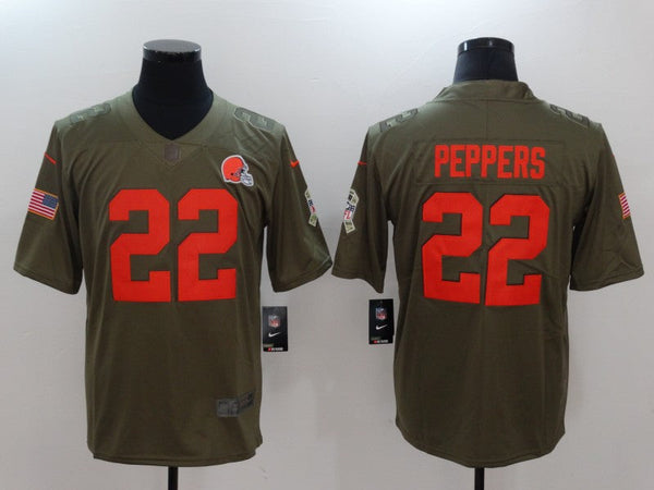 Men's Cleveland Browns Jabrill Peppers Olive Player Jersey