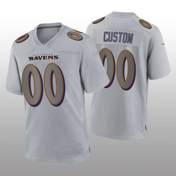 Custom Baltimore Ravens Gray Atmosphere Game Jersey Stitched Jersey Football Jerseys