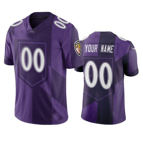 Custom Baltimore Ravens Purple Vapor Limited City Edition Jersey Stitched American Football Jerseys