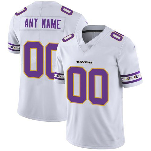 Custom Baltimore Ravens White Team Logo Vapor Limited Jersey Stitched American Football Jerseys