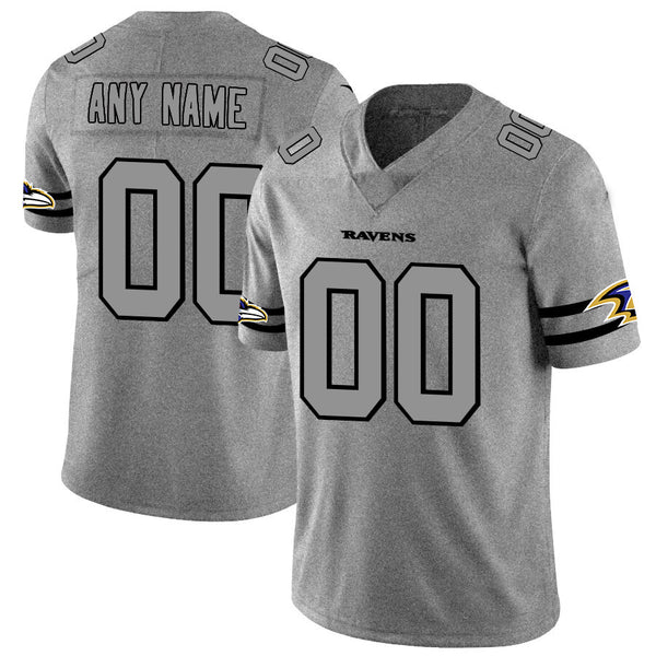 Custom Baltimore Ravens 2019 Gray Gridiron Gray Vapor Untouchable Limited Jersey American jersey Stitched American Football Jerseys