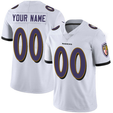 Custom Baltimore Ravens White Vapor Untouchable Player Limited Jersey Stitched American Football Jerseys