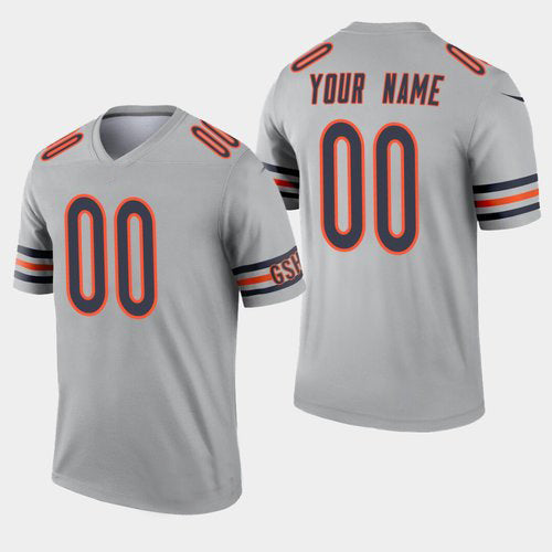 Custom Chicago Bears Inverted Legend Silver Jersey Stitched Jersey Football Jerseys