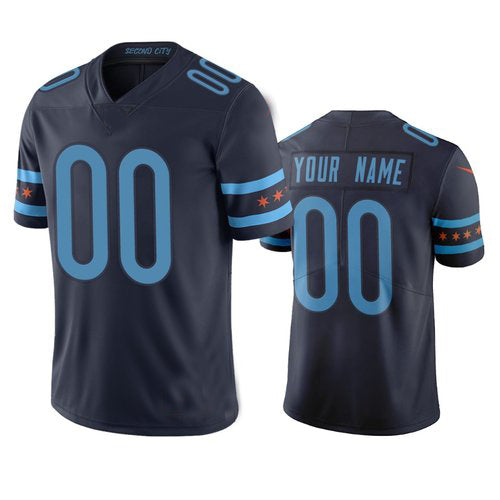 Custom Chicago Bears Navy Vapor Limited City Edition Jersey Stitched Jersey Football Jerseys