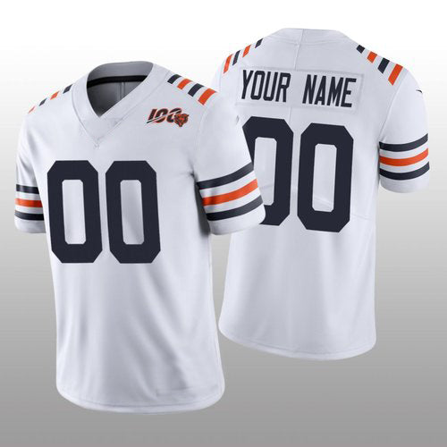 Custom Chicago Bears White Alternate Classic Limited 100th Season Jersey Stitched Jersey Football Jerseys