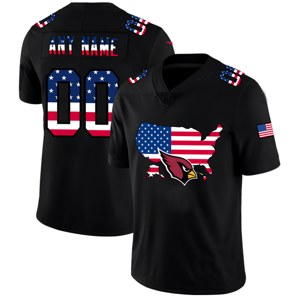 Custom Arizona Cardinals Black Limited Fashion Flag Stitched Football Jerseys