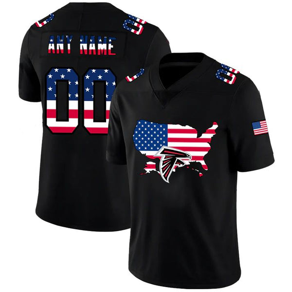 Custom Atlanta Falcons Football Black Limited Fashion Flag Stitched American Football Jerseys