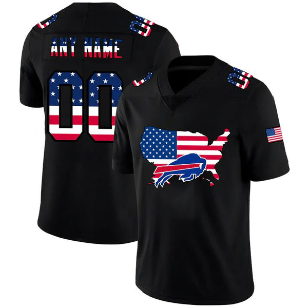 Custom Buffalo Bills Football Black Limited Fashion Flag Stitched Jersey Football Jerseys