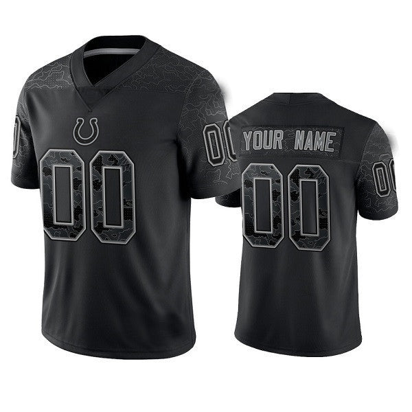 Custom Indianapolis Colts Active Player Black Reflective Limited Stitched Football Jersey