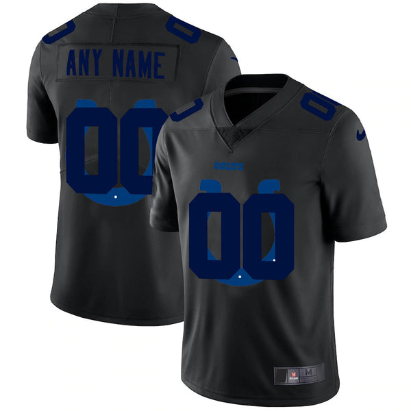 Custom Indianapolis Colts Team Logo Dual Overlap Limited Jersey Black Stitched American Football Jerseys