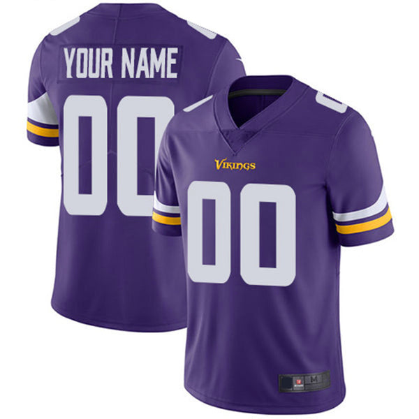 Custom Minnesota Vikings Home Purple Vapor Untouchable Limited Jersey Stitched Jerseys American Football Jerseys