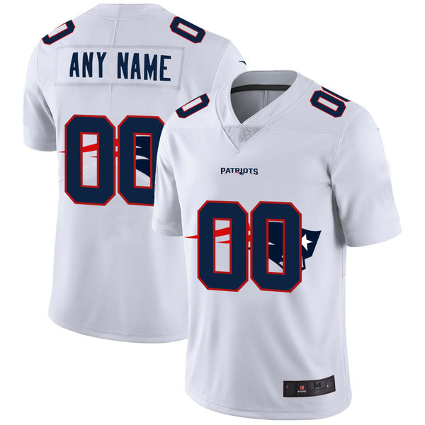 Custom New England Patriots White Team Big Logo Vapor Untouchable Limited Jersey Stitched American Football Jerseys