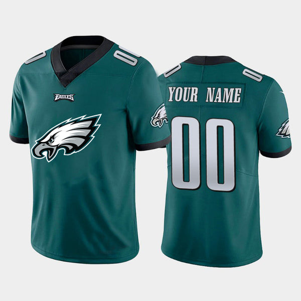 Custom Philadelphia Eagles Green Team Big Logo Vapor Untouchable Limited Jersey Stitched American Football Jerseys