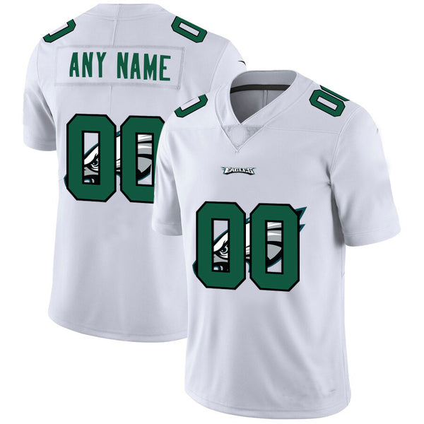 Custom Philadelphia Eagles White Team Big Logo Vapor Untouchable Limited Jersey Stitched American Football Jerseys