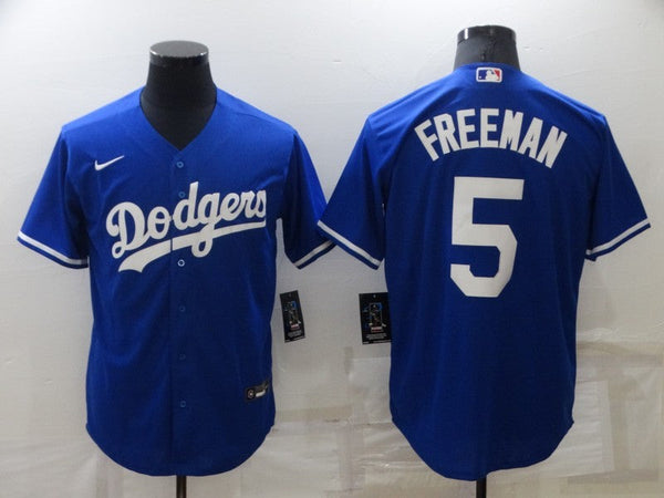 Men's Los Angeles Dodgers Freddie Freeman #5 Blue Replica Baseball Jersey