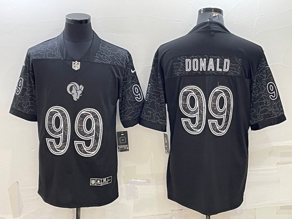 Men's Los Angeles Rams Aaron Donald #99 Black RFLCTV Limited Jersey