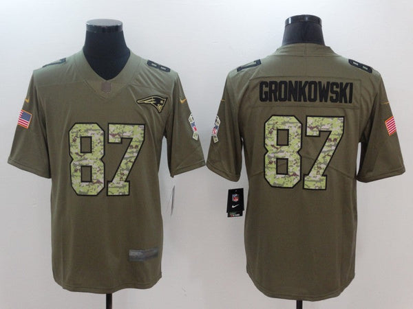 Men's New England Patriots Rob Gronkowski #87 Brown Player Game Jersey