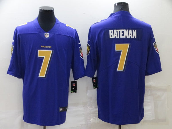 Men's Baltimore Ravens Rashod Bateman #7 Purple Player Jersey