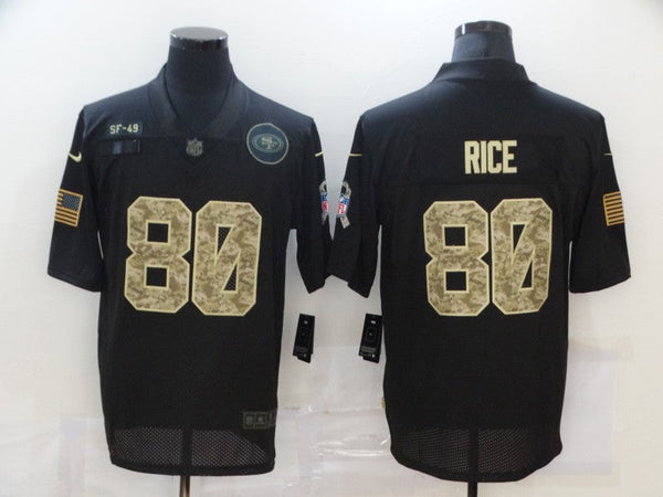 Men's San Francisco 49ers #80 Jerry Rice Black Player Game Jersey