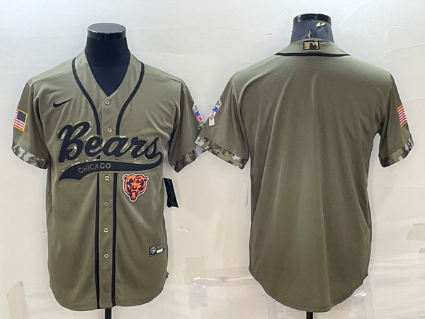 Men's Chicago Bears Olive 2022 Salute To Service Limited Blank Jersey