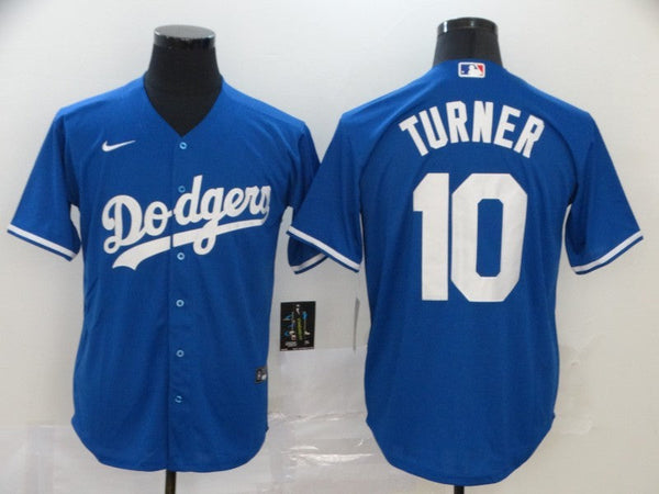 Men's Los Angeles Dodgers Justin Turner #10 Blue Replica Baseball Jersey