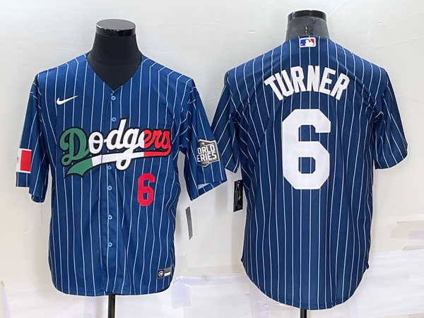 Men's Los Angeles Dodgers Trea Turner #6 Blue Replica Game Jersey