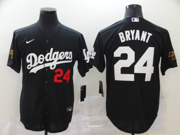 Men's Los Angeles Dodgers Kobe Bryant #24 Black Replica Baseball Jersey