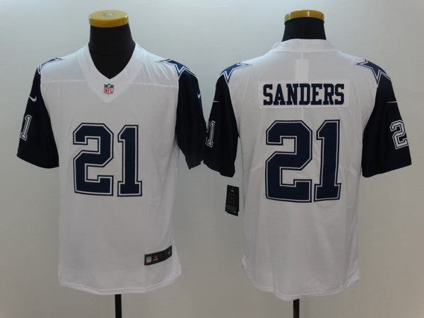 Men's Dallas Cowboys Deion Sanders #21 White Game Jersey