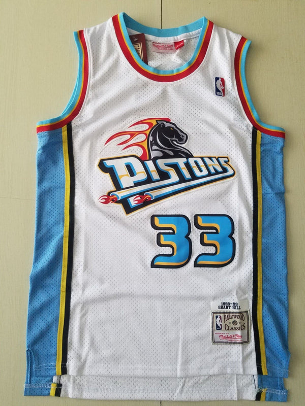 Men's Detroit Pistons Grant Hill 1998-99 White Hardwood Classics Swingman Jersey