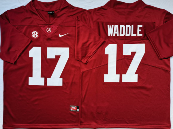 Men's Alabama Crimson Tide Jaylen Waddle #17 Crimson Player Game Jersey