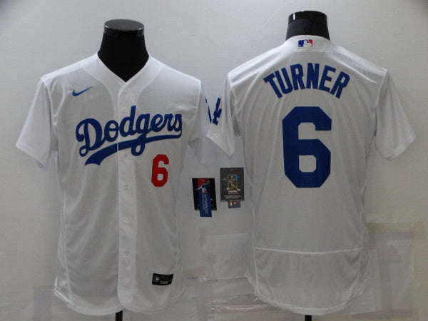 Men's Los Angeles Dodgers Trea Turner #6 White Replica Baseball Jersey