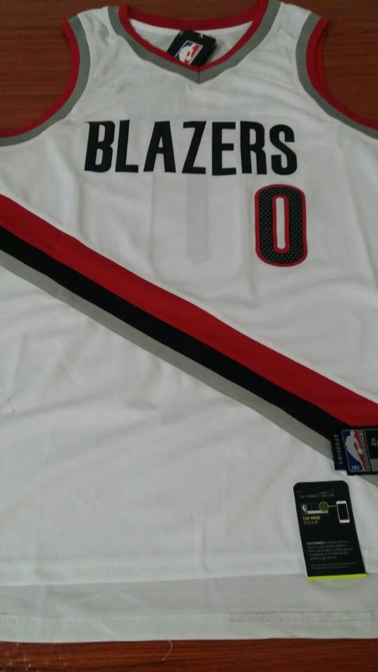 Men's Portland Trail Blazers Damian Lillard #0 White Swingman Jersey