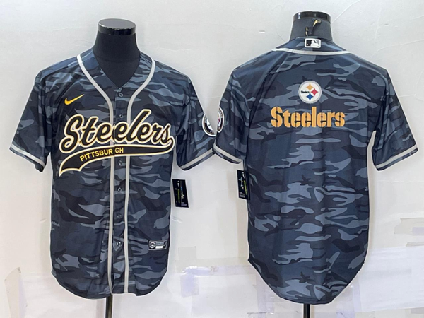 Men's Pittsburgh Steelers Gray Camouflage Fashion Jersey