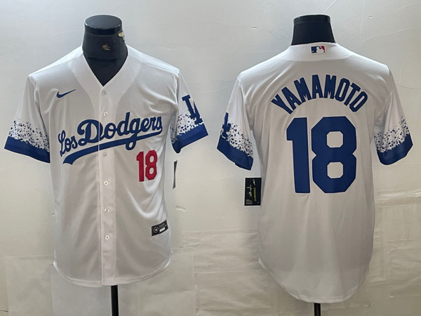 Men's Los Angeles Dodgers Yoshinobu Yamamoto #18 White Replica Game Jersey