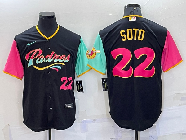 Men's San Diego Padres Juan Soto #22 Black Fashion Stitched Jersey