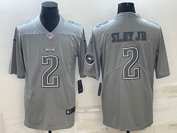 Men's Philadelphia Eagles Darius Slay Jr. #2 Gray Atmosphere Fashion Game Jersey