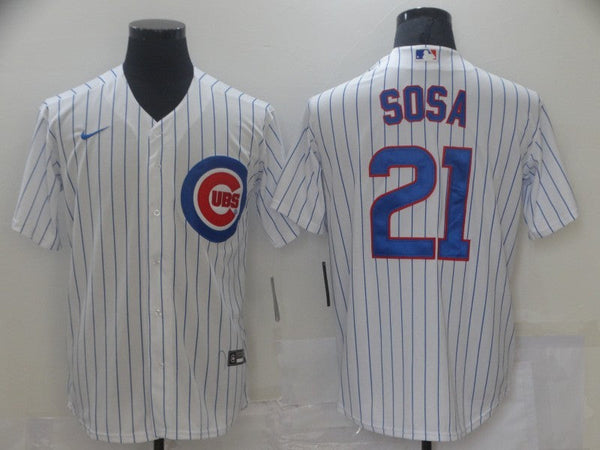 Men's Chicago Cubs Sammy Sosa #21 White Replica Baseball Jersey