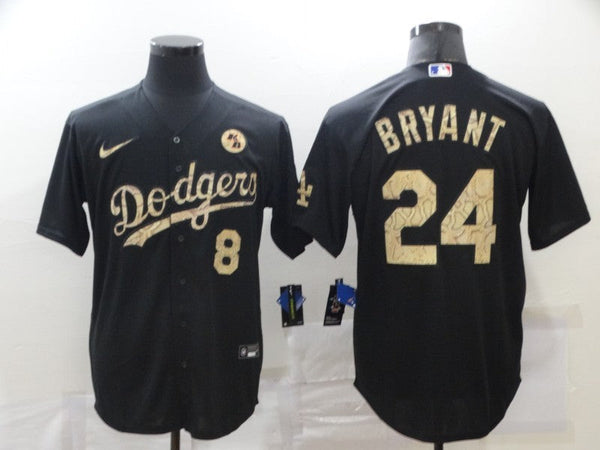 Men's Los Angeles Dodgers Kobe Bryant #8-24 Black Authentic Game Jersey